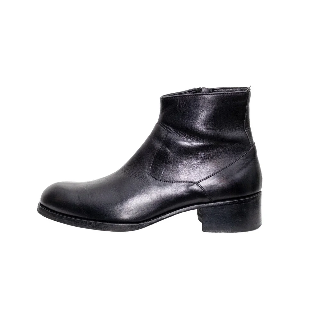 MR. HARE Size 8.5 Trane Black Leather Side Zipper Ankle Boots UK 6 US‎ 7 EU 40